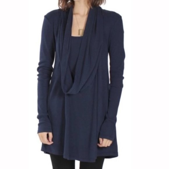 Prairie Underground Your Orbit Cowl Tunic Navy Small - Picture 1 of 4